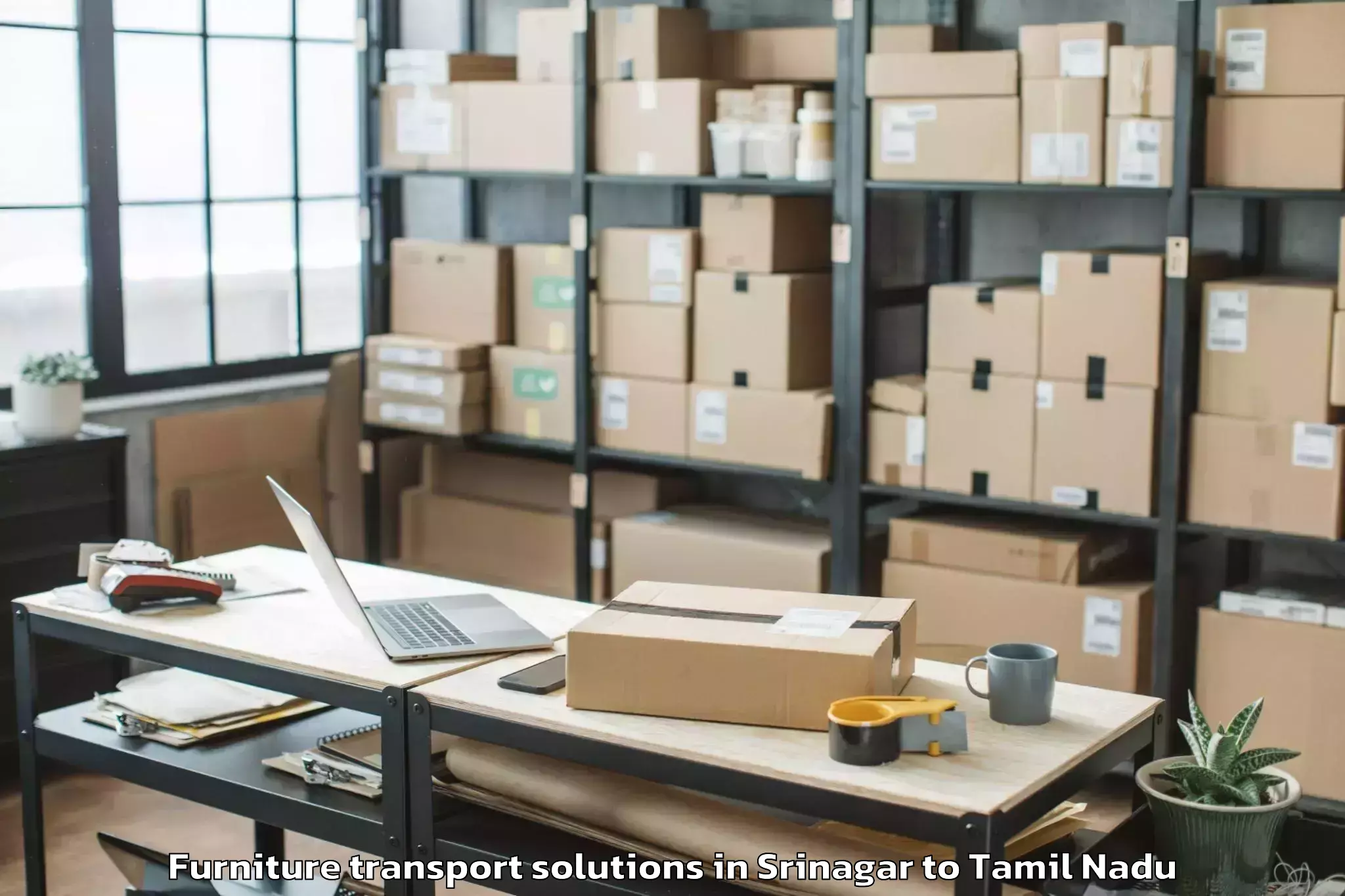 Expert Srinagar to Thiruvidaimaruthur Furniture Transport Solutions